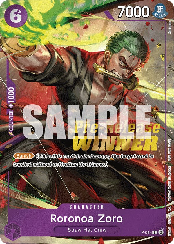 Roronoa Zoro (OP-06 Pre-Release Tournament) [Winner] [One Piece Promotion Cards] | Total Play