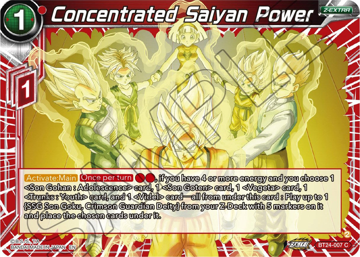 Concentrated Saiyan Power (BT24-007) [Beyond Generations] | Total Play