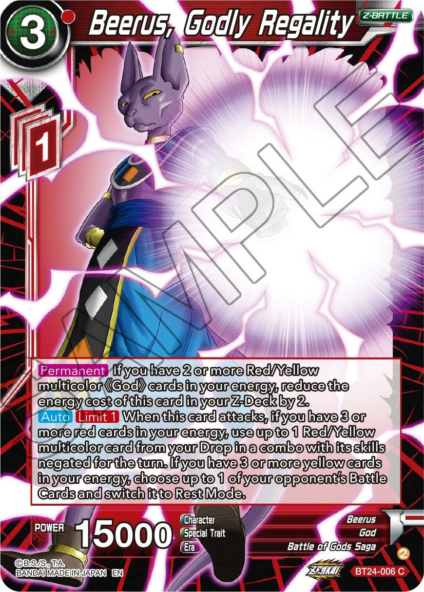 Beerus, Godly Regality (BT24-006) [Beyond Generations] | Total Play