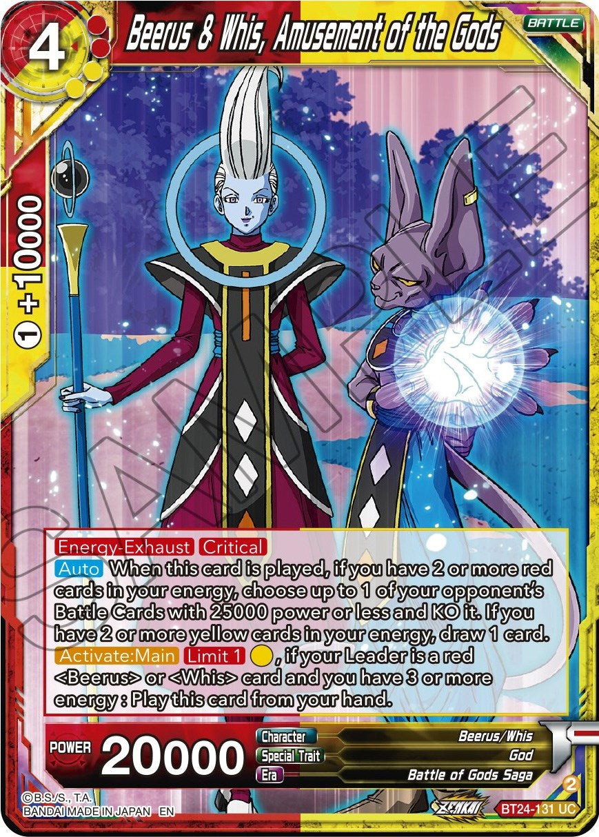 Beerus & Whis, Amusement of the Gods (BT24-131) [Beyond Generations] | Total Play