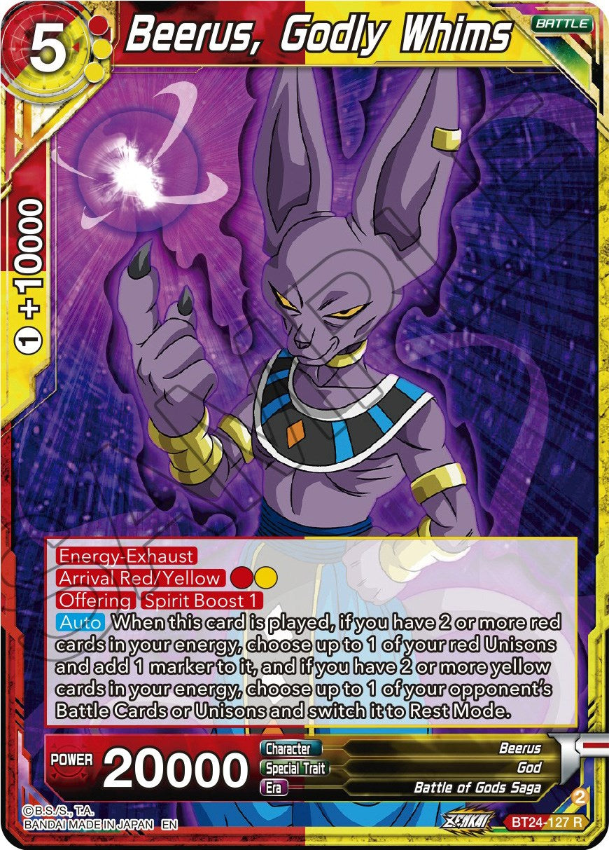 Beerus, Godly Whims (BT24-127) [Beyond Generations] | Total Play