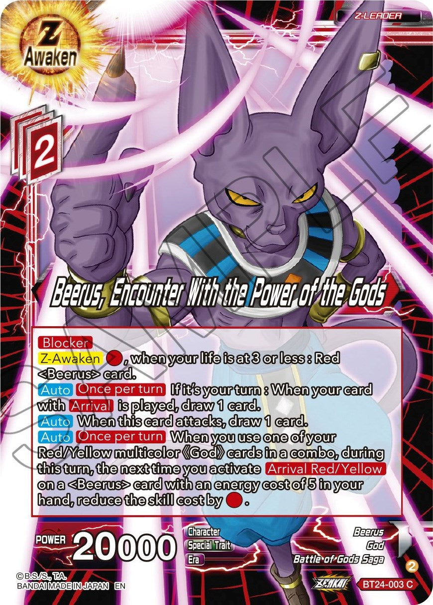 Beerus, Encounter With the Power of the Gods (BT24-003) [Beyond Generations] | Total Play