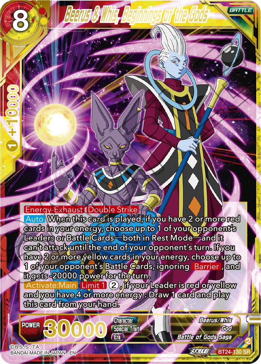 Beerus & Whis, Beginnings of Gods (BT24-130) [Beyond Generations] | Total Play