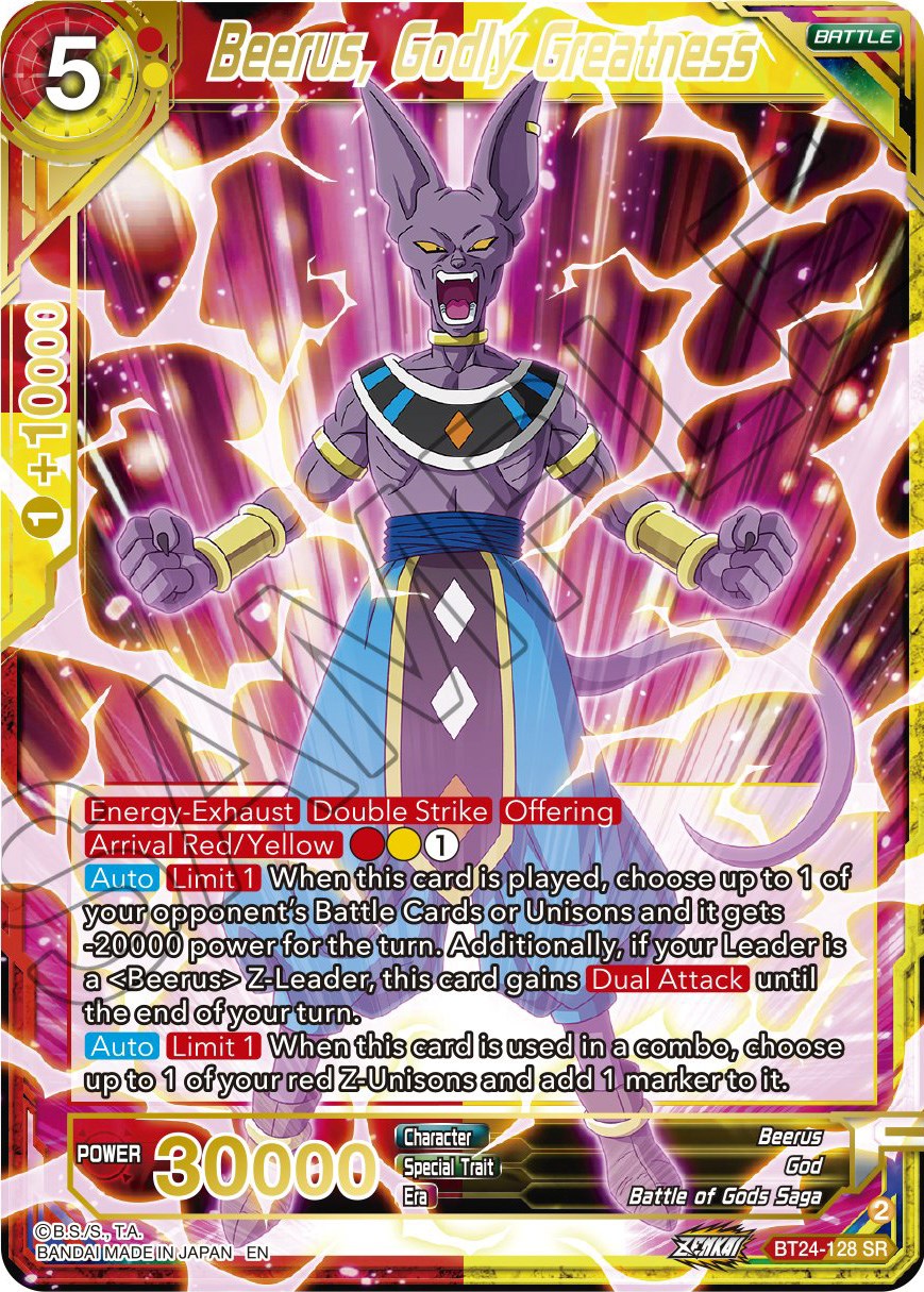 Beerus, Godly Greatness (BT24-128) [Beyond Generations] | Total Play
