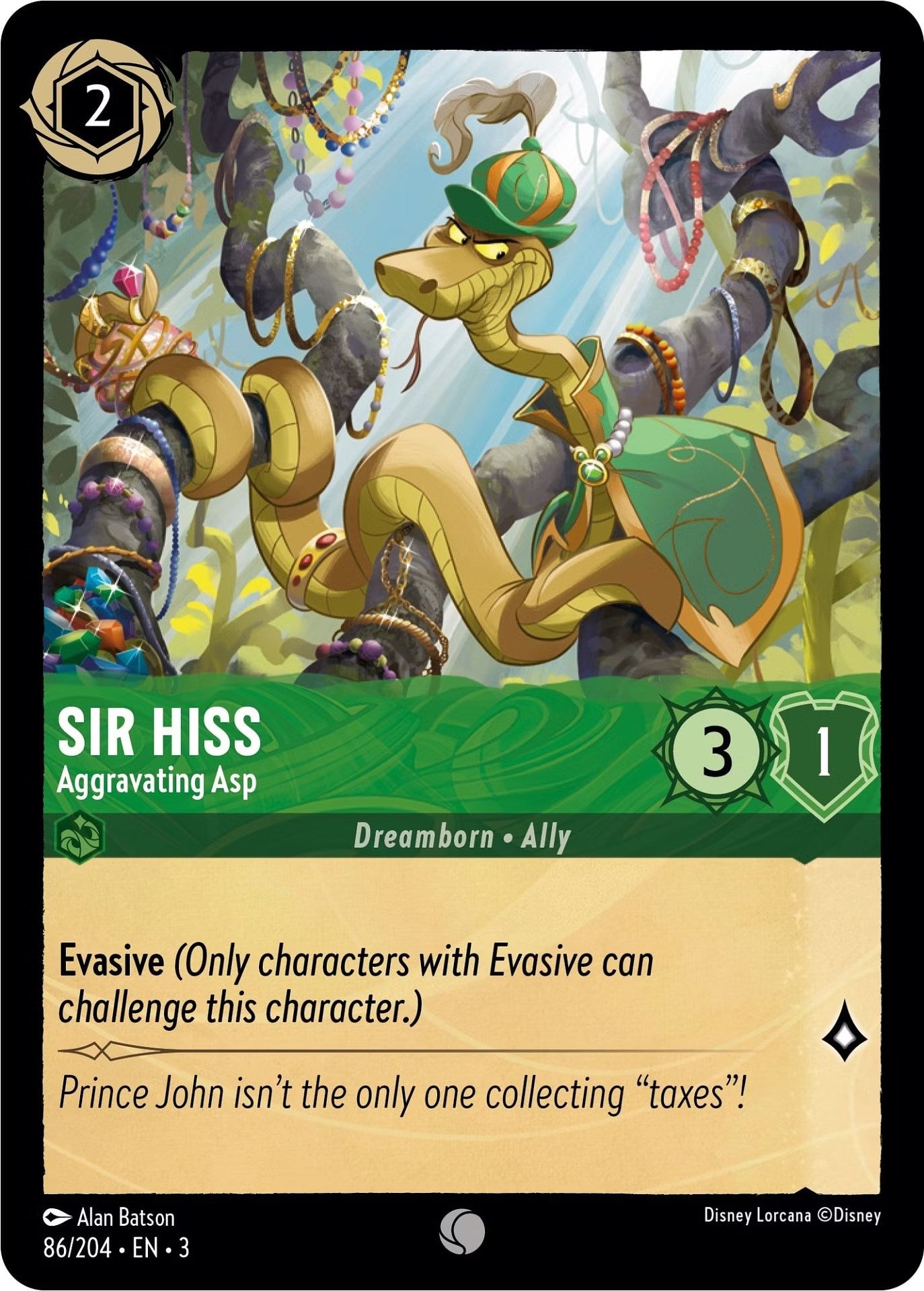 Sir Hiss - Aggravating Asp (86/204) [Into the Inklands] | Total Play