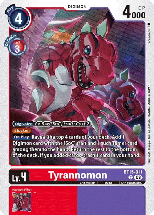 Tyrannomon [BT15-011] [Exceed Apocalypse] | Total Play