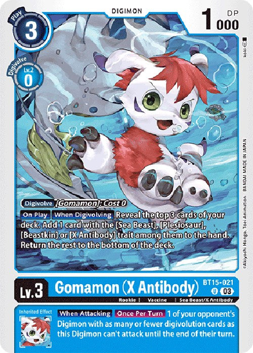 Gomamon (X Antibody) [BT15-021] [Exceed Apocalypse] | Total Play