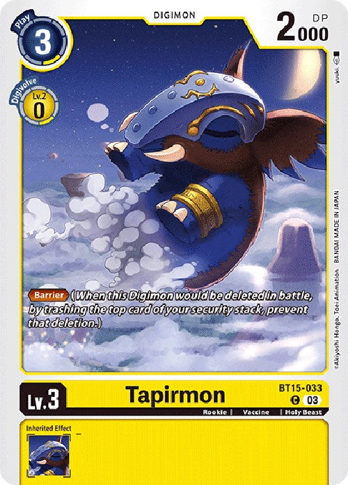 Tapirmon [BT15-033] [Exceed Apocalypse] | Total Play