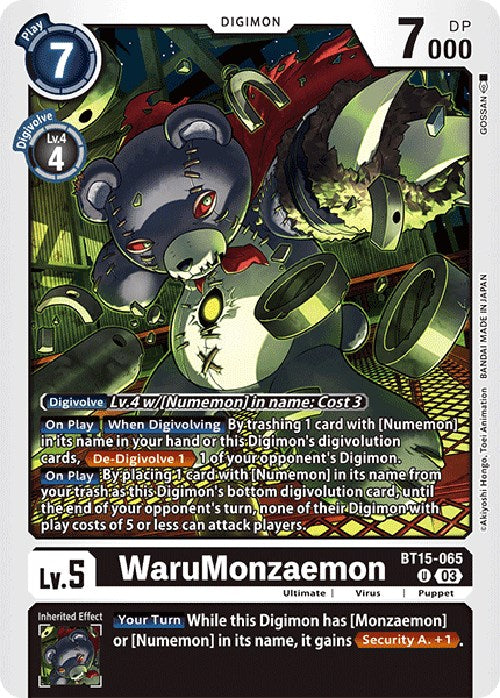 WaruMonzaemon (X Antibody) [BT15-065] [Exceed Apocalypse] | Total Play