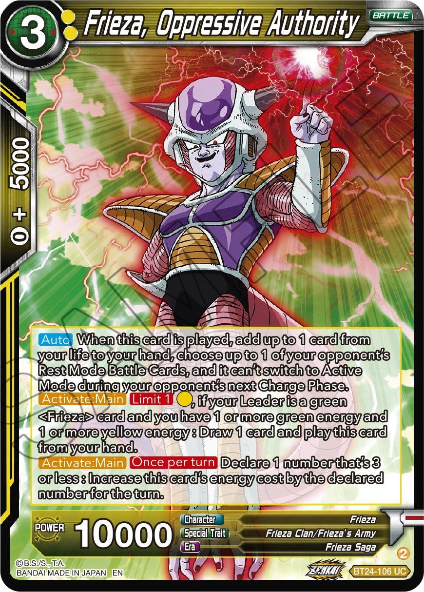 Frieza, Oppressive Authority (BT24-106) [Beyond Generations] | Total Play