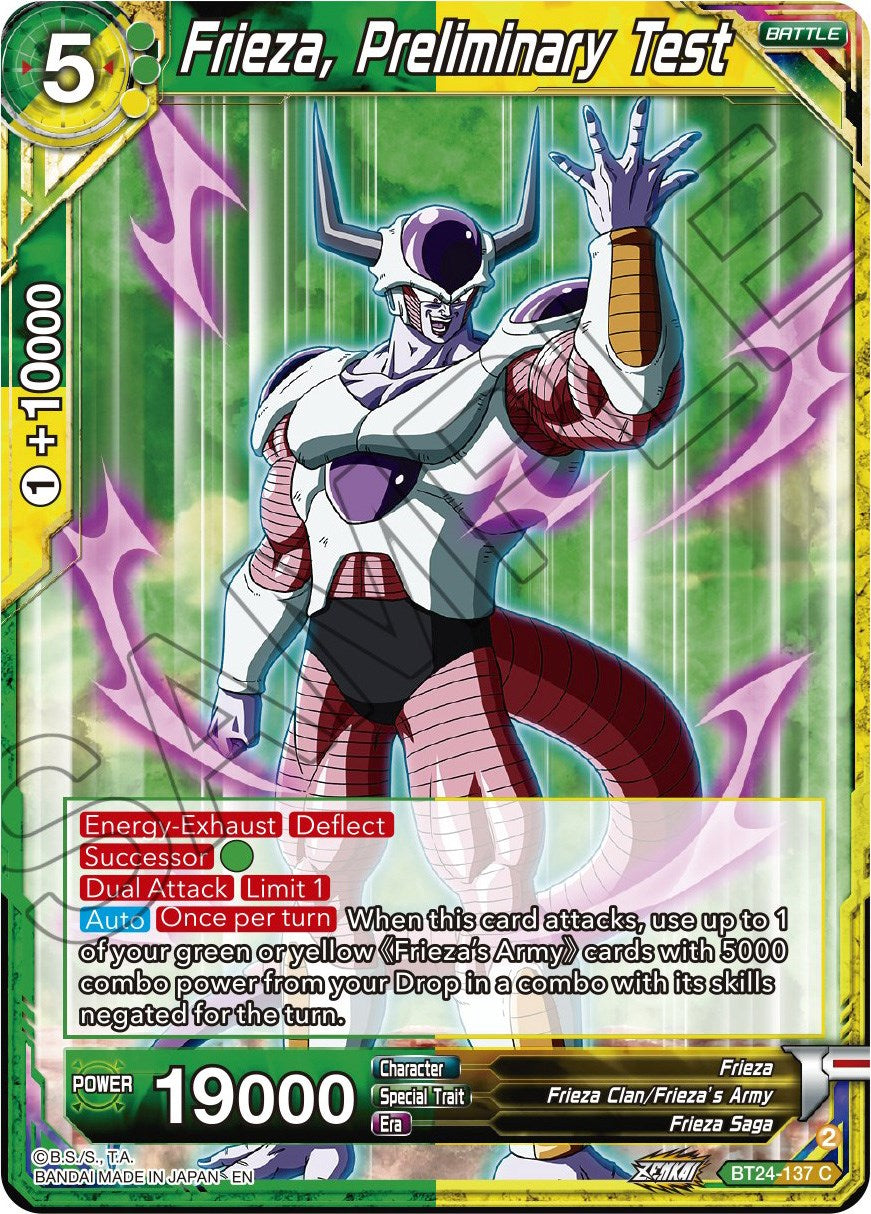 Frieza, Preliminary Test (BT24-137) [Beyond Generations] | Total Play