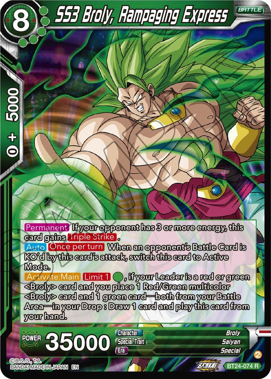 SS3 Broly, Rampaging Express (BT24-074) [Beyond Generations] | Total Play