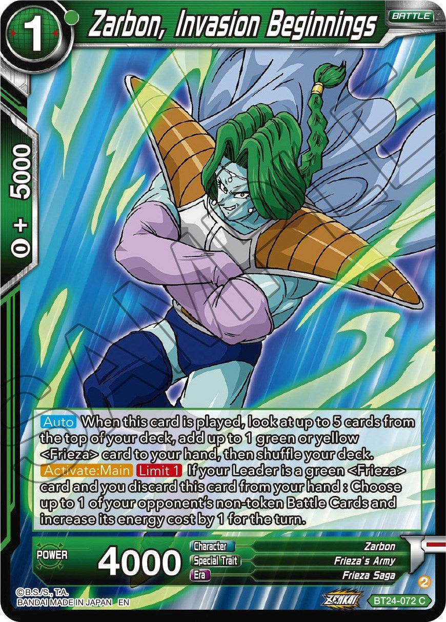 Zarbon, Invasion Beginnings (BT24-072) [Beyond Generations] | Total Play