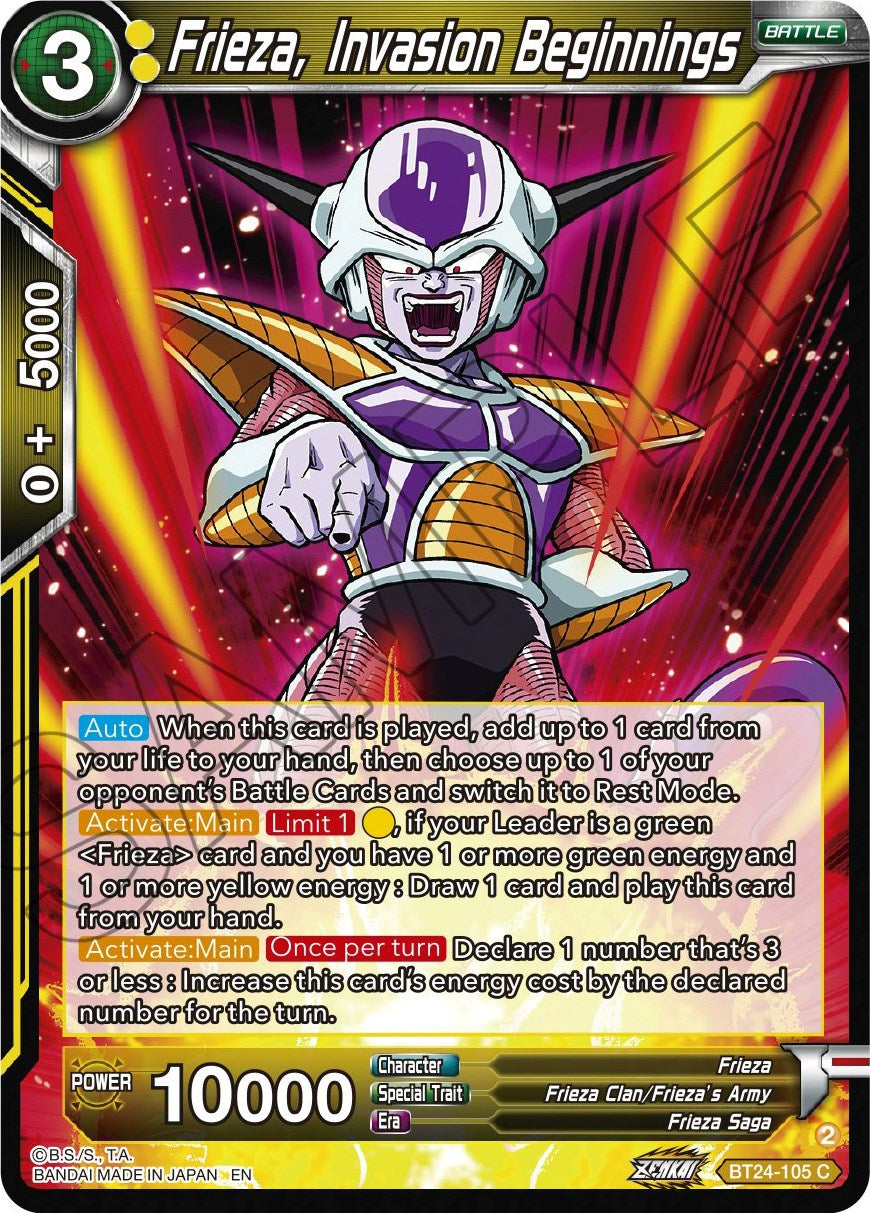 Frieza, Invasion Beginnings (BT24-105) [Beyond Generations] | Total Play