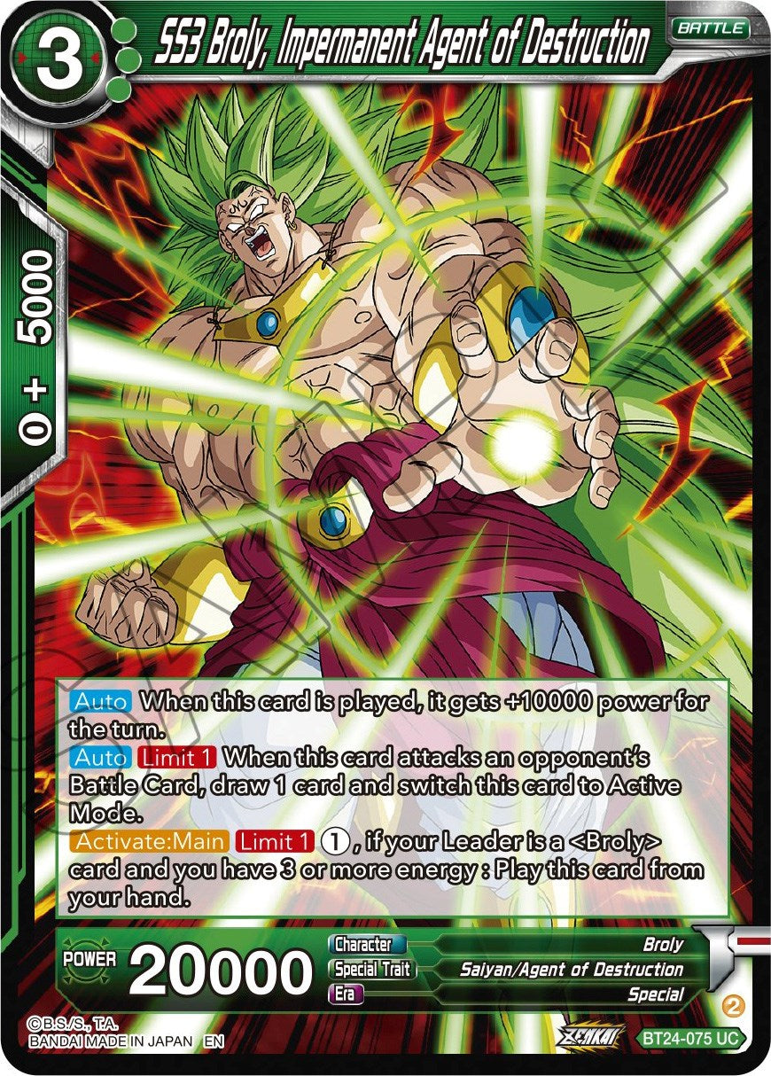SS3 Broly, Impermanent Agent of Destruction (BT24-075) [Beyond Generations] | Total Play