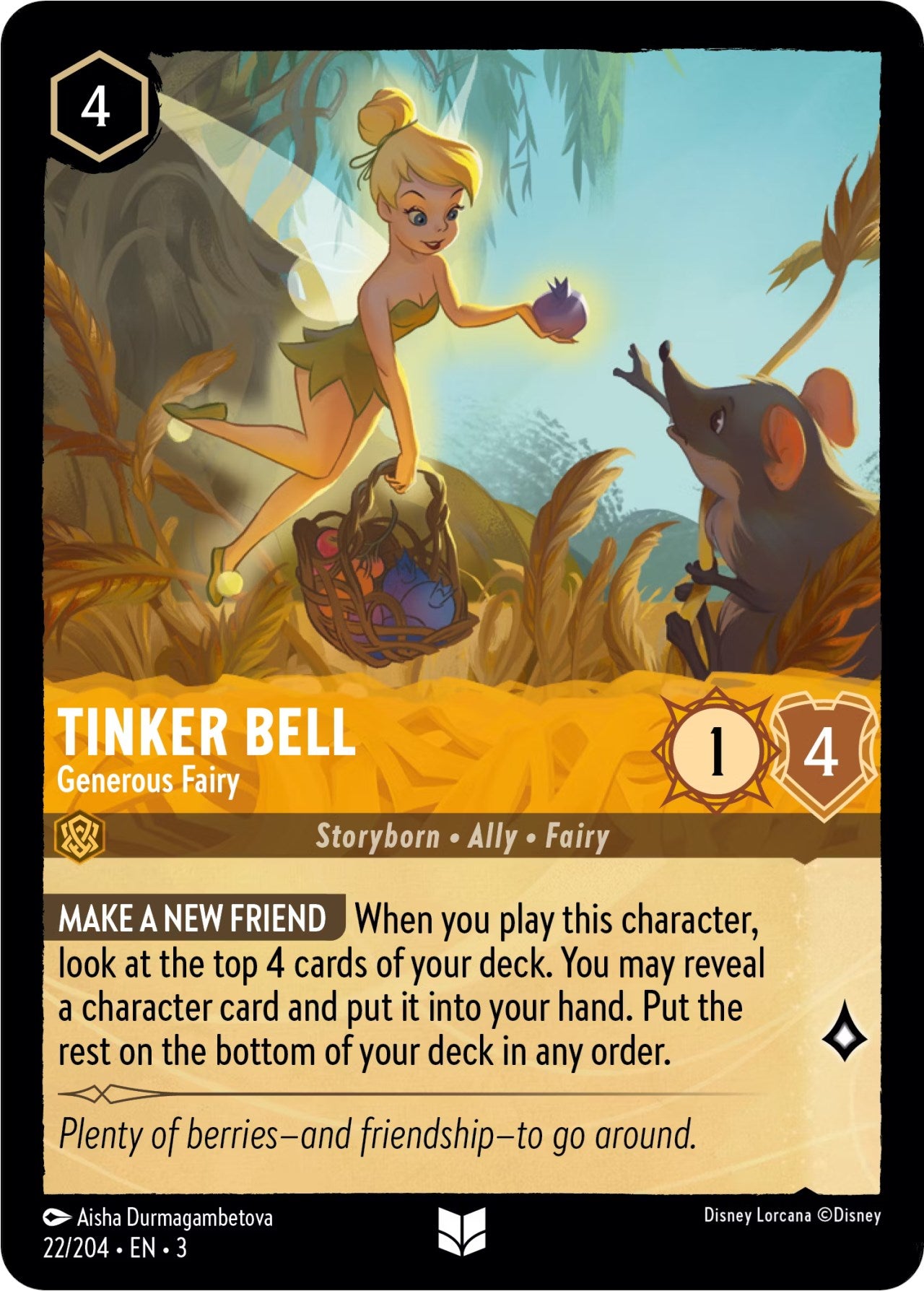 Tinker Bell - Generous Fairy (22/204) [Into the Inklands] | Total Play