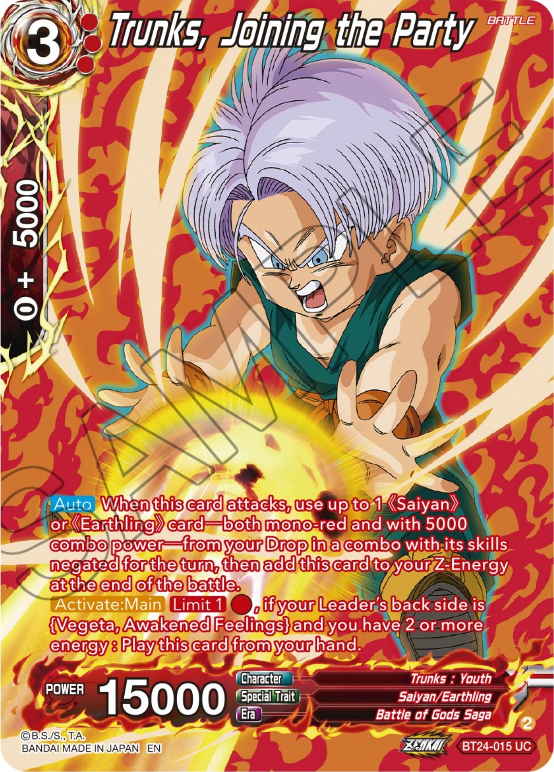 Trunks, Joining the Party (Collector Booster) (BT24-015) [Beyond Generations] | Total Play