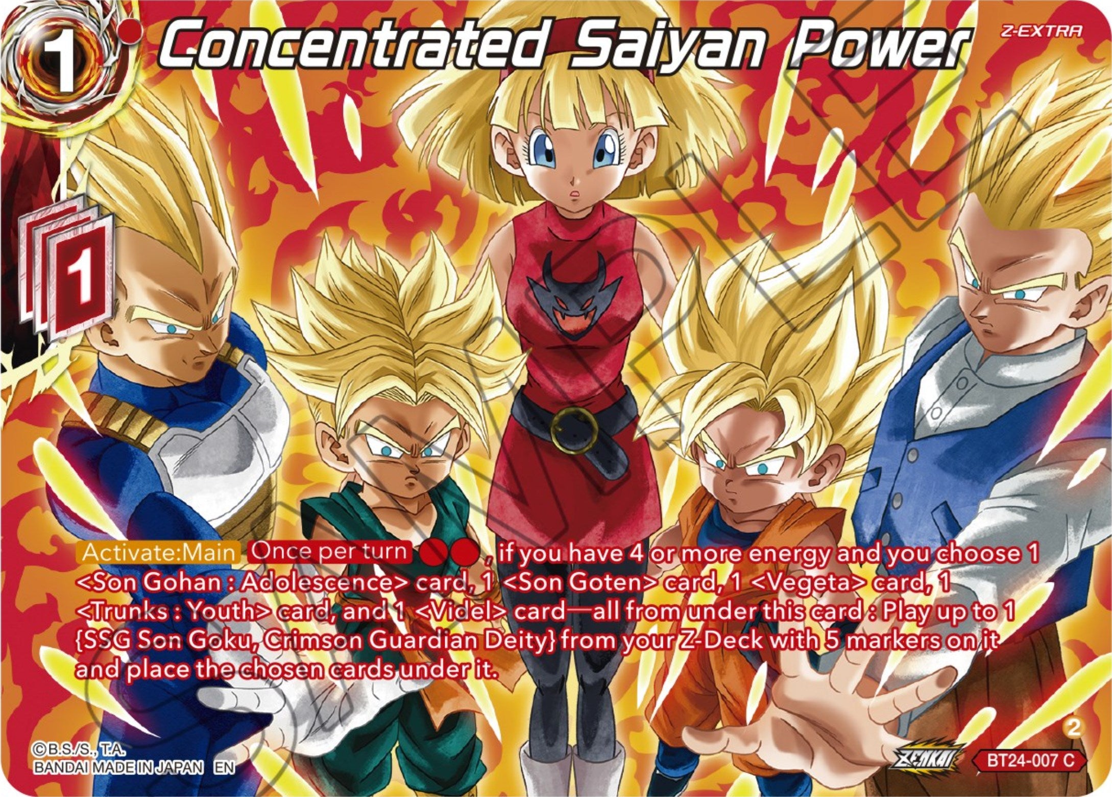 Concentrated Saiyan Power (Collector Booster) (BT24-007) [Beyond Generations] | Total Play