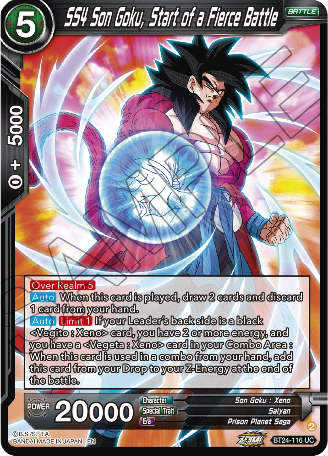 SS4 Son Goku, Starts of a Fierce Battle (BT24-116) [Beyond Generations] | Total Play