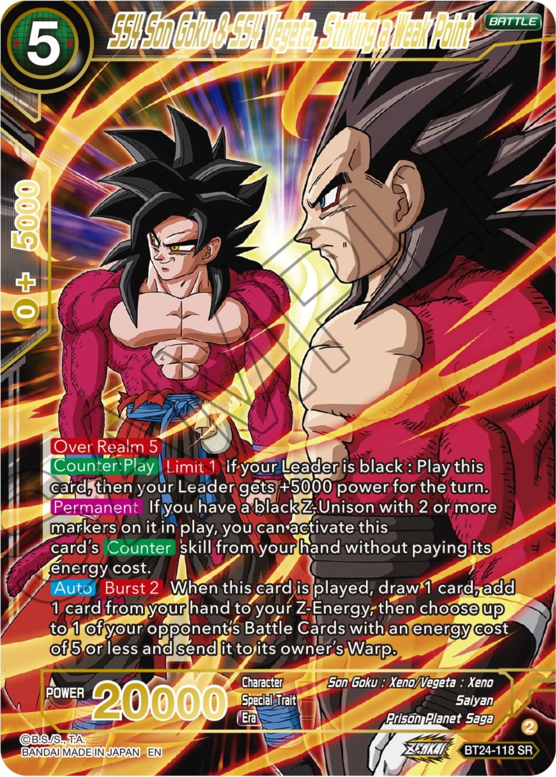 SS4 Son Goku & SS4 Vegeta, Striking a Weak Point (BT24-118) [Beyond Generations] | Total Play