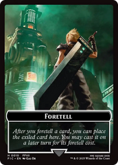 Foretell // Treasure Double-Sided Token (Surge Foil) [FINAL FANTASY Commander Tokens] | Total Play