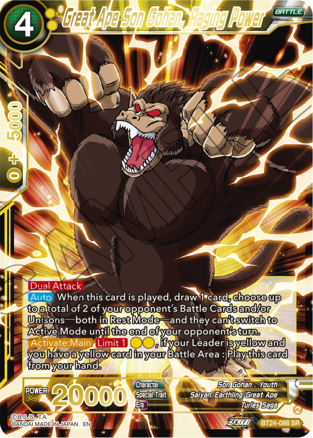 Great Ape Son Gohan, Raging Power (BT24-088) [Beyond Generations] | Total Play