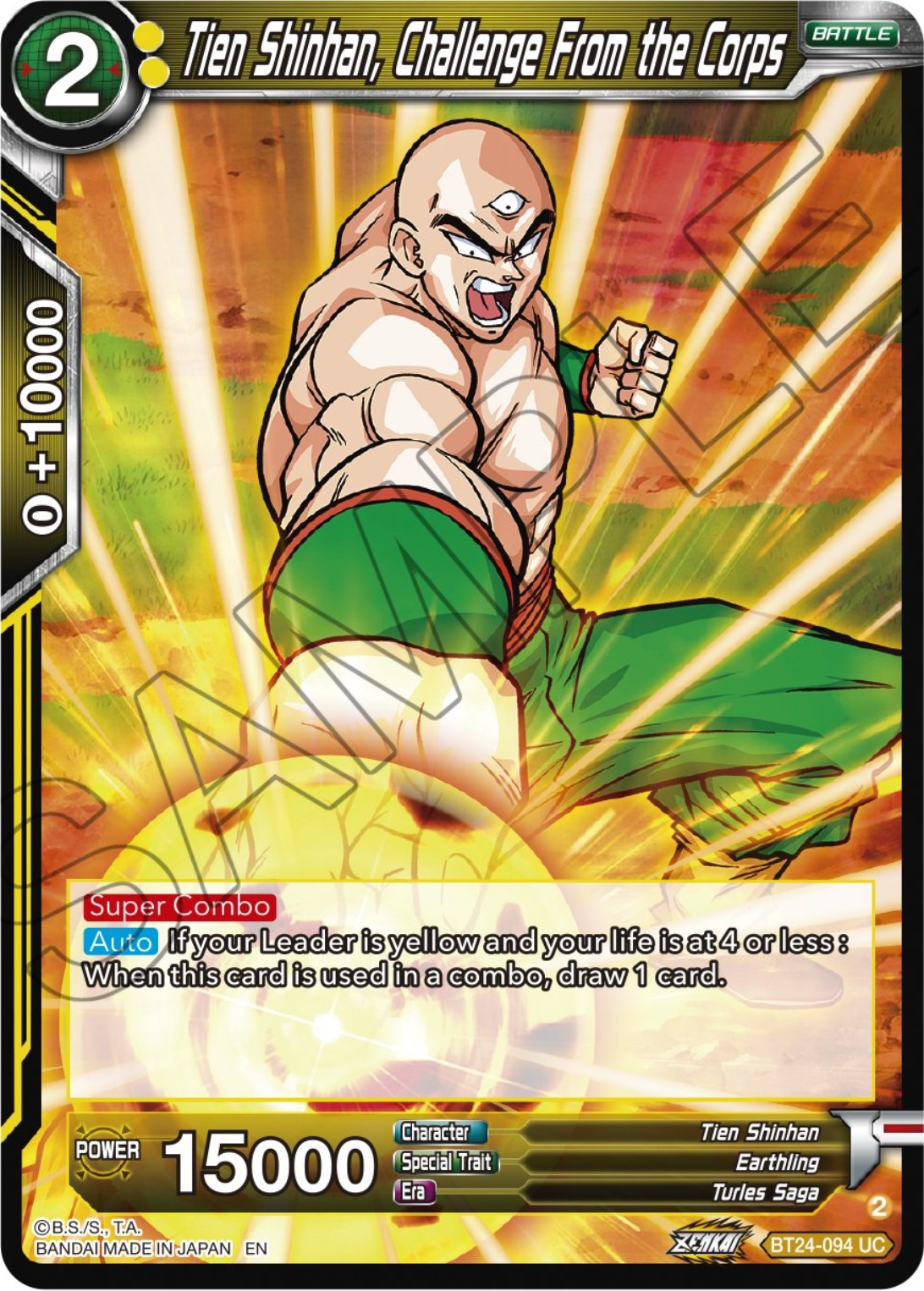 Tien Shinhan, Challenge From the Corps (BT24-094) [Beyond Generations] | Total Play