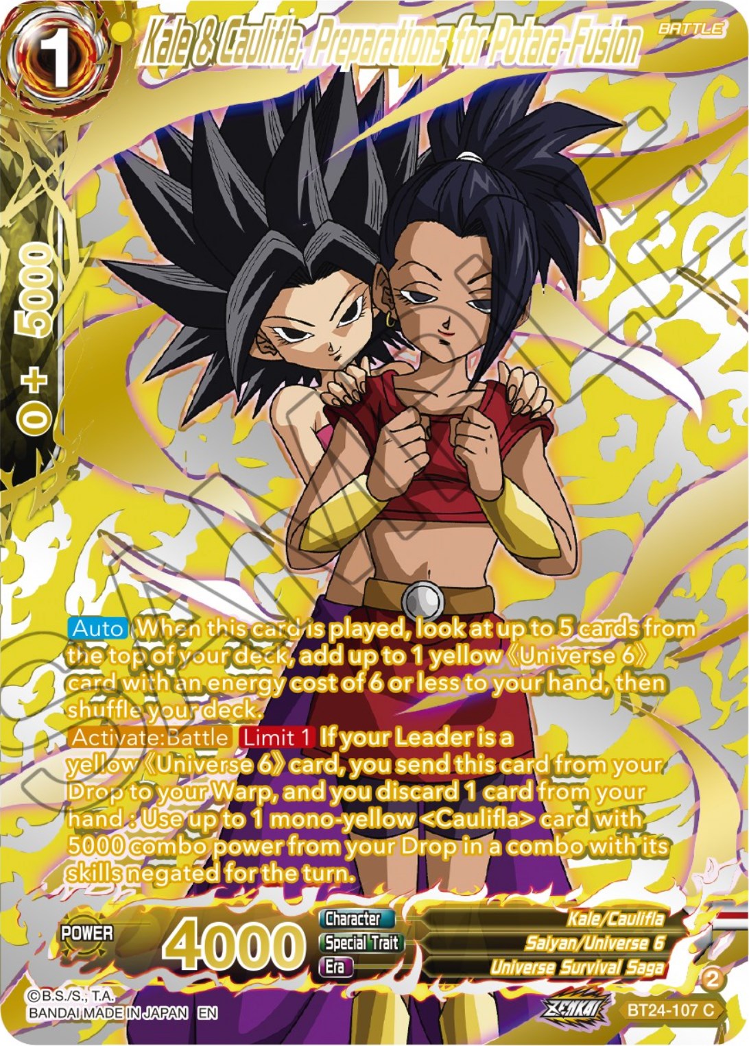 Kale & Caulifla, Preparations for Potara-Fusion (Collector Booster) (BT24-107) [Beyond Generations] | Total Play