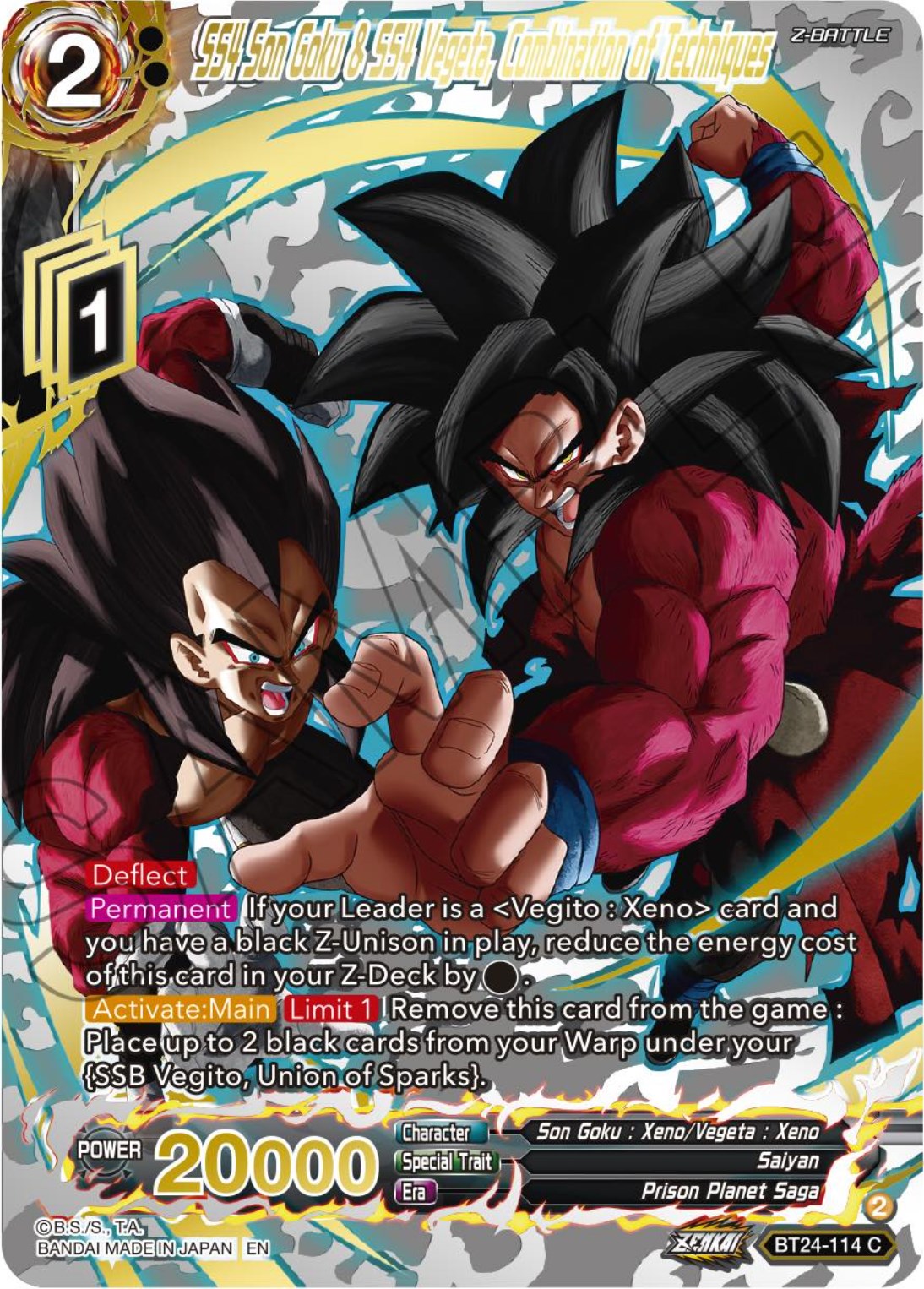 SS4 Son Goku & SS4 Vegeta, Combination of Techniques (Collector Booster) (BT24-114) [Beyond Generations] | Total Play