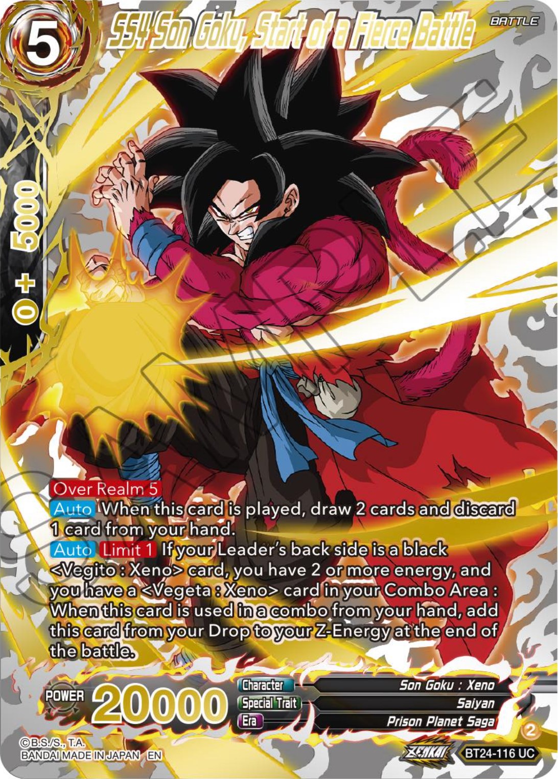 SS4 Son Goku, Start of a Fierce Battle (Collector Booster) (BT24-116) [Beyond Generations] | Total Play