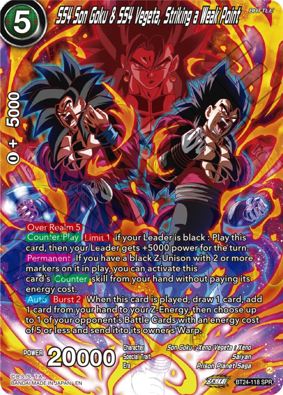 SS4 Son Goku & SS4 Vegeta, Striking a Weak Point (SPR) (BT24-118) [Beyond Generations] | Total Play