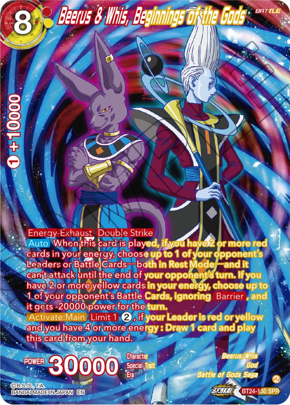 Beerus & Whis, Beginnings of the Gods (SPR) (BT24-130) [Beyond Generations] | Total Play