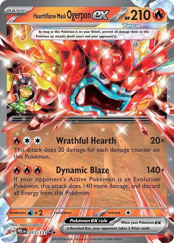 Hearthflame Mask Ogerpon ex (017/131) [Scarlet & Violet: Prismatic Evolutions] | Total Play