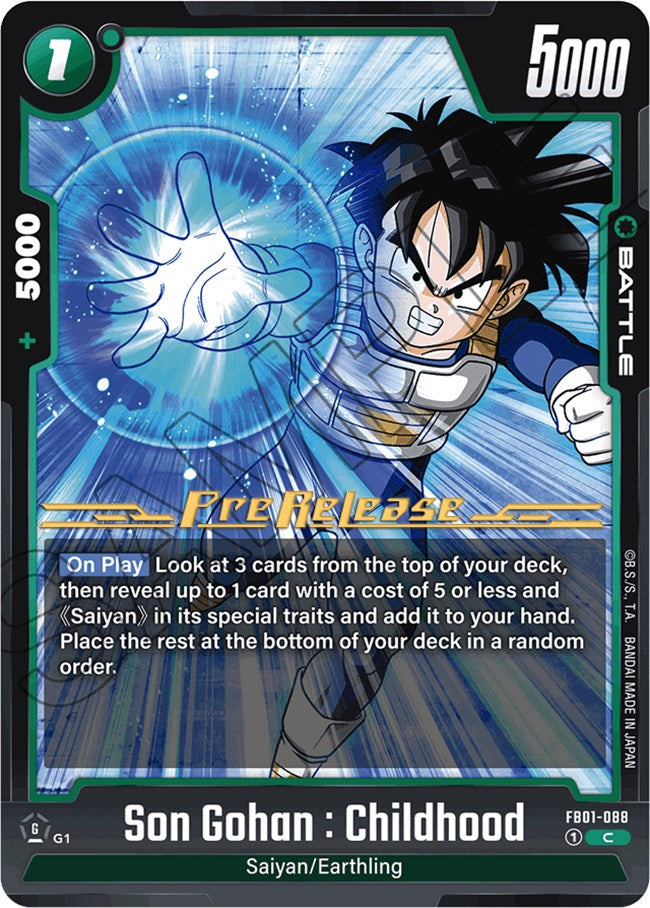 Son Gohan : Childhood (FB01-088) [Awakened Pulse Pre-Release Cards] | Total Play