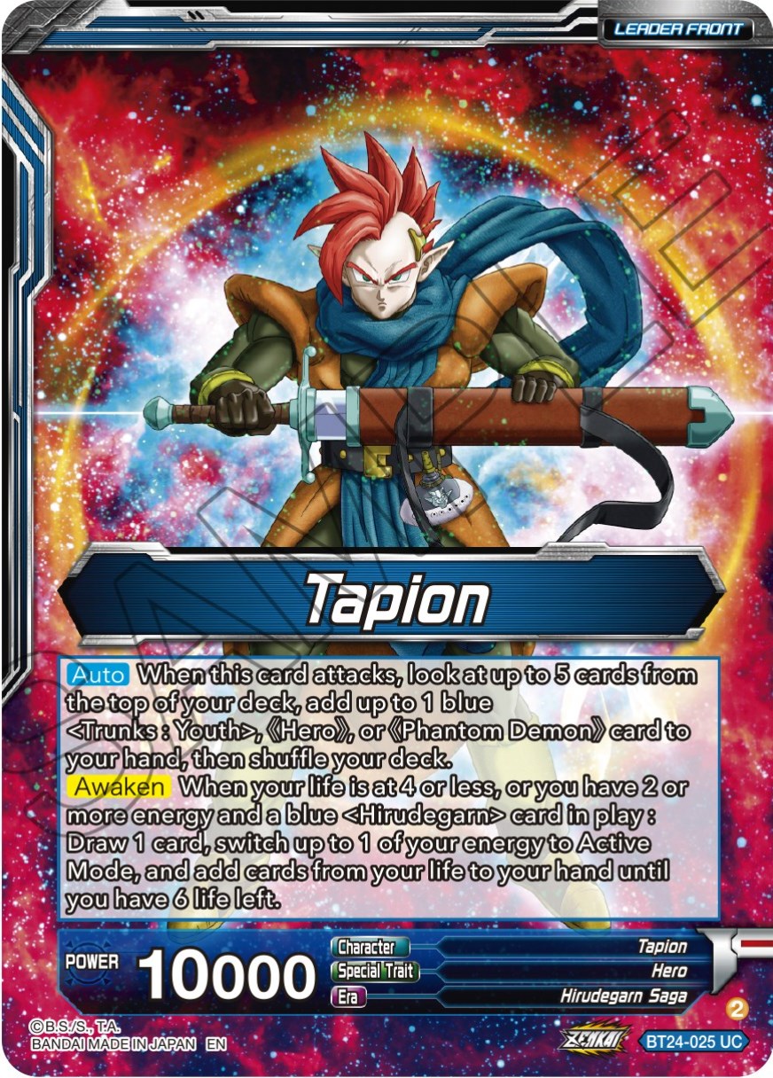 Tapion // Tapion, Hero Revived in the Present (SLR) (BT24-025) [Beyond Generations] | Total Play