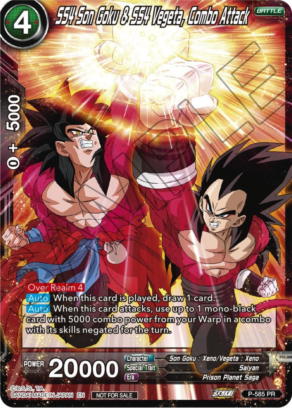 SS4 Son Goku & SS4 Vegeta, Combo Attack (Zenkai Series Tournament Pack Vol.7) (P-585) [Tournament Promotion Cards] | Total Play