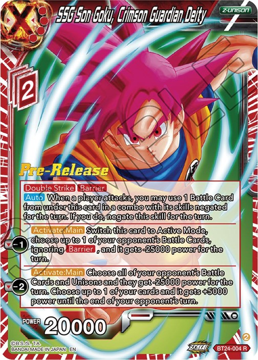 SSG Son Goku, Crimson Guardian Deity (BT24-004) [Beyond Generations Prerelease Promos] | Total Play