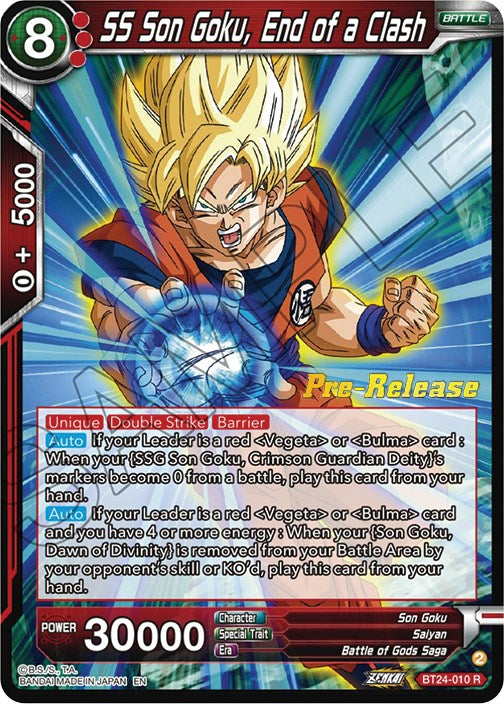 SS Son Goku, End of a Clash (BT24-010) [Beyond Generations Prerelease Promos] | Total Play