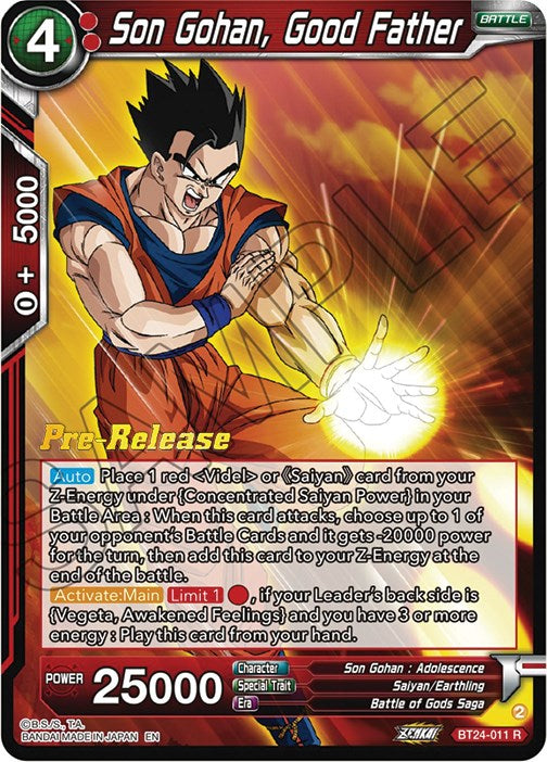 Son Gohan, Good Father (BT24-011) [Beyond Generations Prerelease Promos] | Total Play