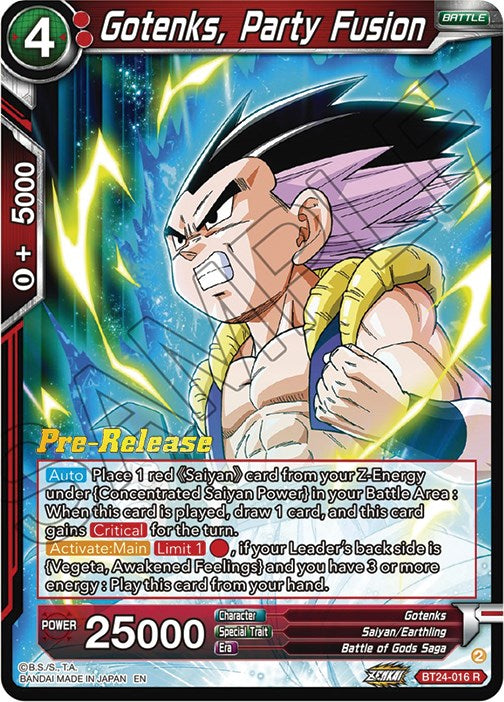 Gotenks, Party Fusion (BT24-016) [Beyond Generations Prerelease Promos] | Total Play