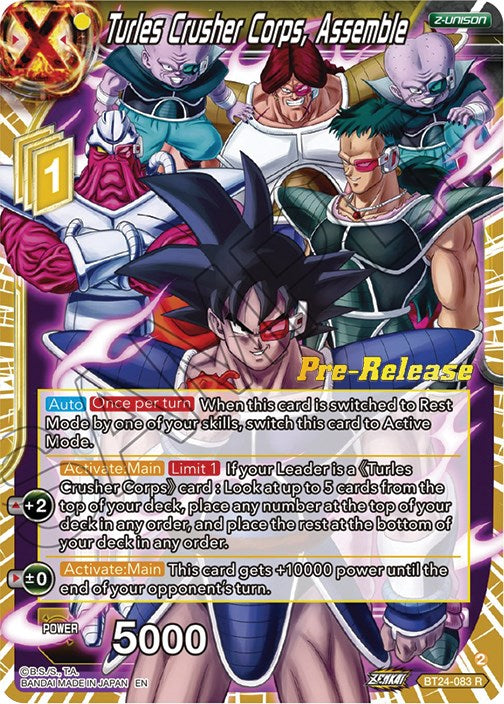 Turles Crusher Corps, Assemble (BT24-083) [Beyond Generations Prerelease Promos] | Total Play