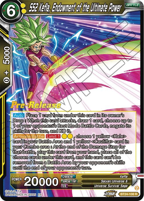 SS2 Kefla, Endowment of the Ultimate Power (BT24-108) [Beyond Generations Prerelease Promos] | Total Play