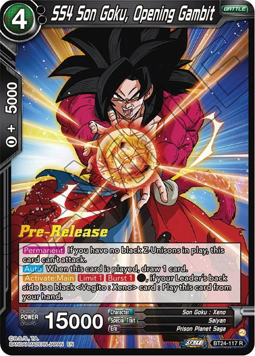 SS4 Son Goku, Opening Gambit (BT24-117) [Beyond Generations Prerelease Promos] | Total Play