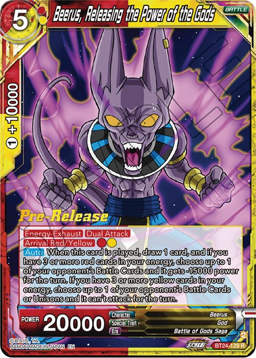 Beerus, Releasing the Power of the Gods (BT24-129) [Beyond Generations Prerelease Promos] | Total Play
