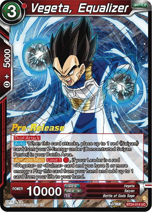 Vegeta, Equalizer (BT24-014) [Beyond Generations Prerelease Promos] | Total Play