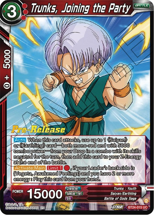 Trunks, Joining the Party (BT24-015) [Beyond Generations Prerelease Promos] | Total Play