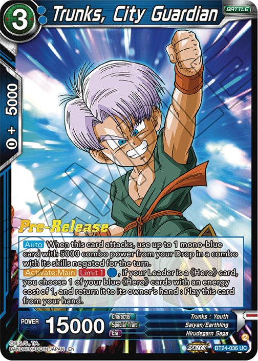 Trunks, City Guardian (BT24-036) [Beyond Generations Prerelease Promos] | Total Play