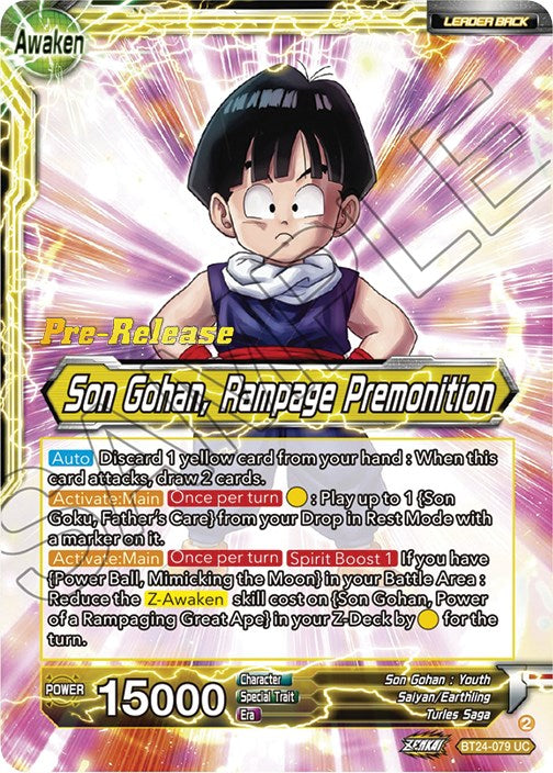 Son Gohan // Son Gohan, Rampage Premonition (BT24-079) [Beyond Generations Prerelease Promos] | Total Play