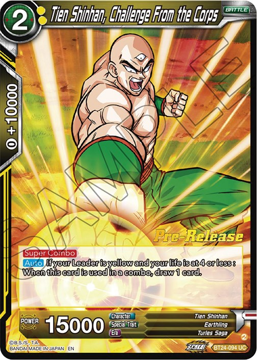 Tien Shinhan, Challenge From the Corps (BT24-094) [Beyond Generations Prerelease Promos] | Total Play