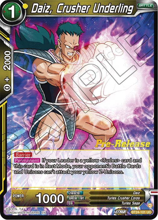 Daiz, Crusher Underling (BT24-101) [Beyond Generations Prerelease Promos] | Total Play